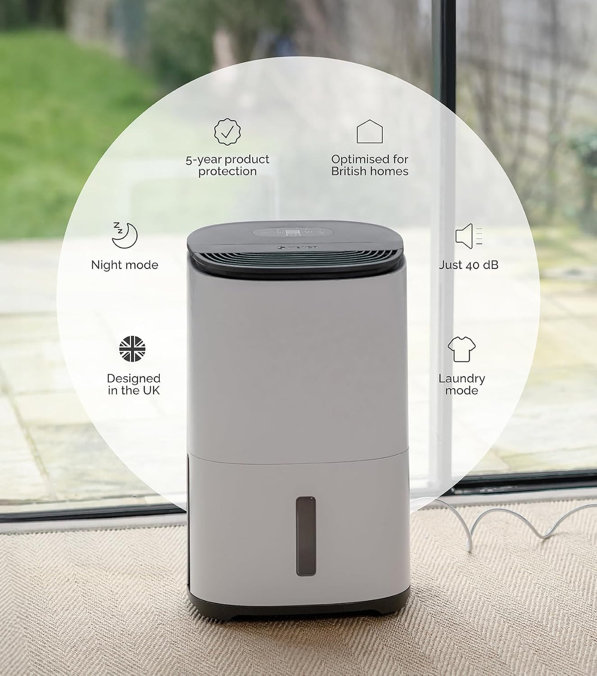 MeacoDry Arete® One 25L Dual Dehumidifier & HEPA Air Purifier- 5x Year Warranty - Controls Humidity & Removes Excess Moisture in Large Houses - Low Energy